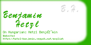 benjamin hetzl business card